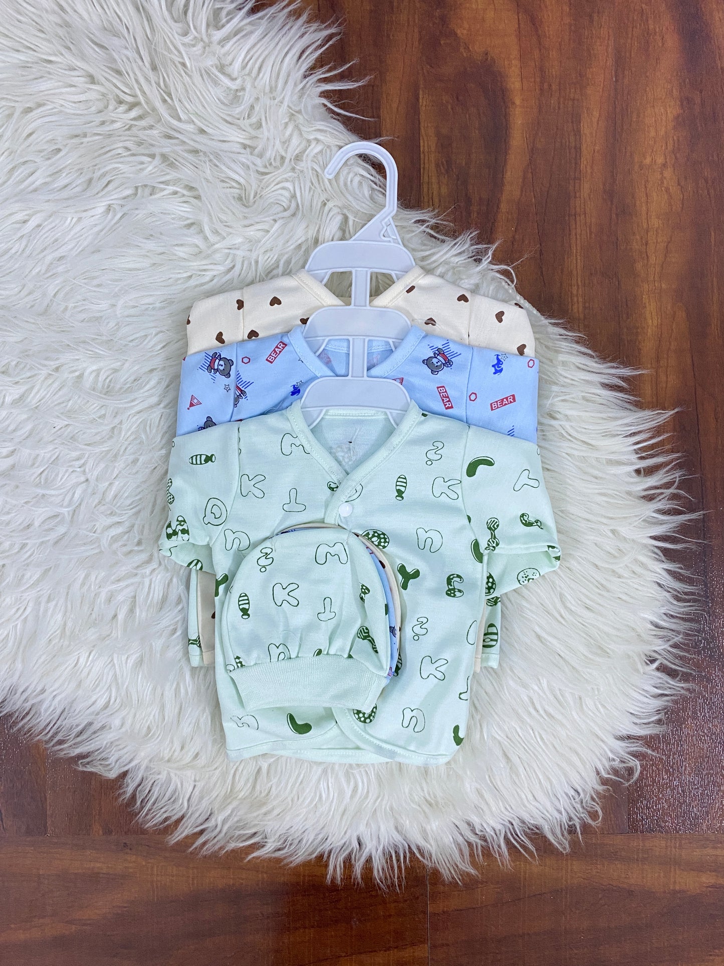 Newborn 3-Pieces Cotton Outfit Set