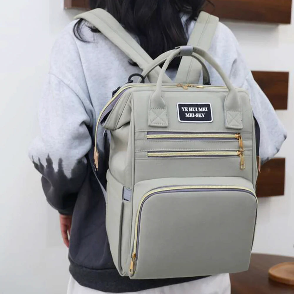 Multipurpose Outdoor Travel Light Purple Maternity Diaper Bag Baby Care Bag Gray Colour