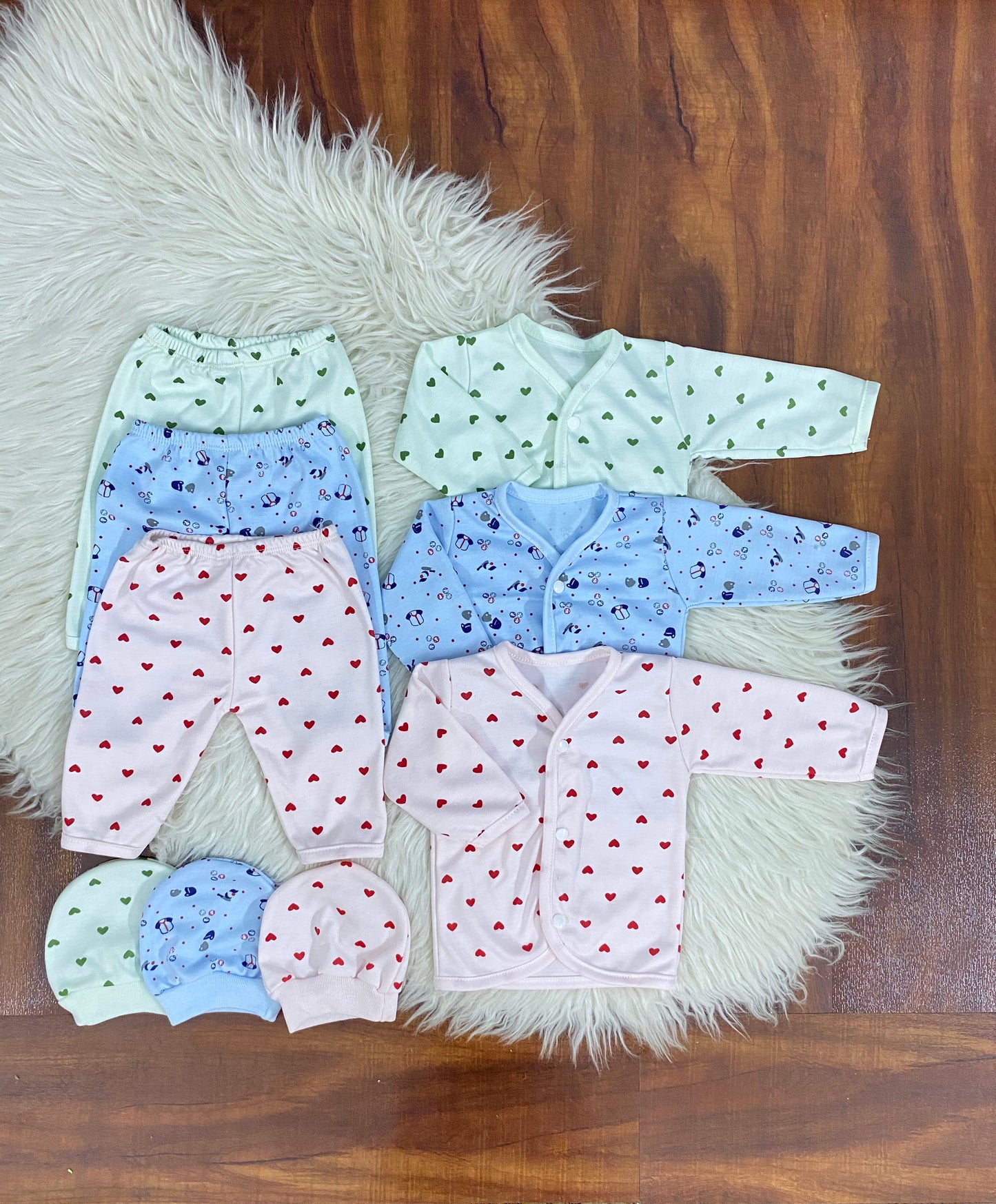 Newborn 3-Pieces Cotton Outfit Set