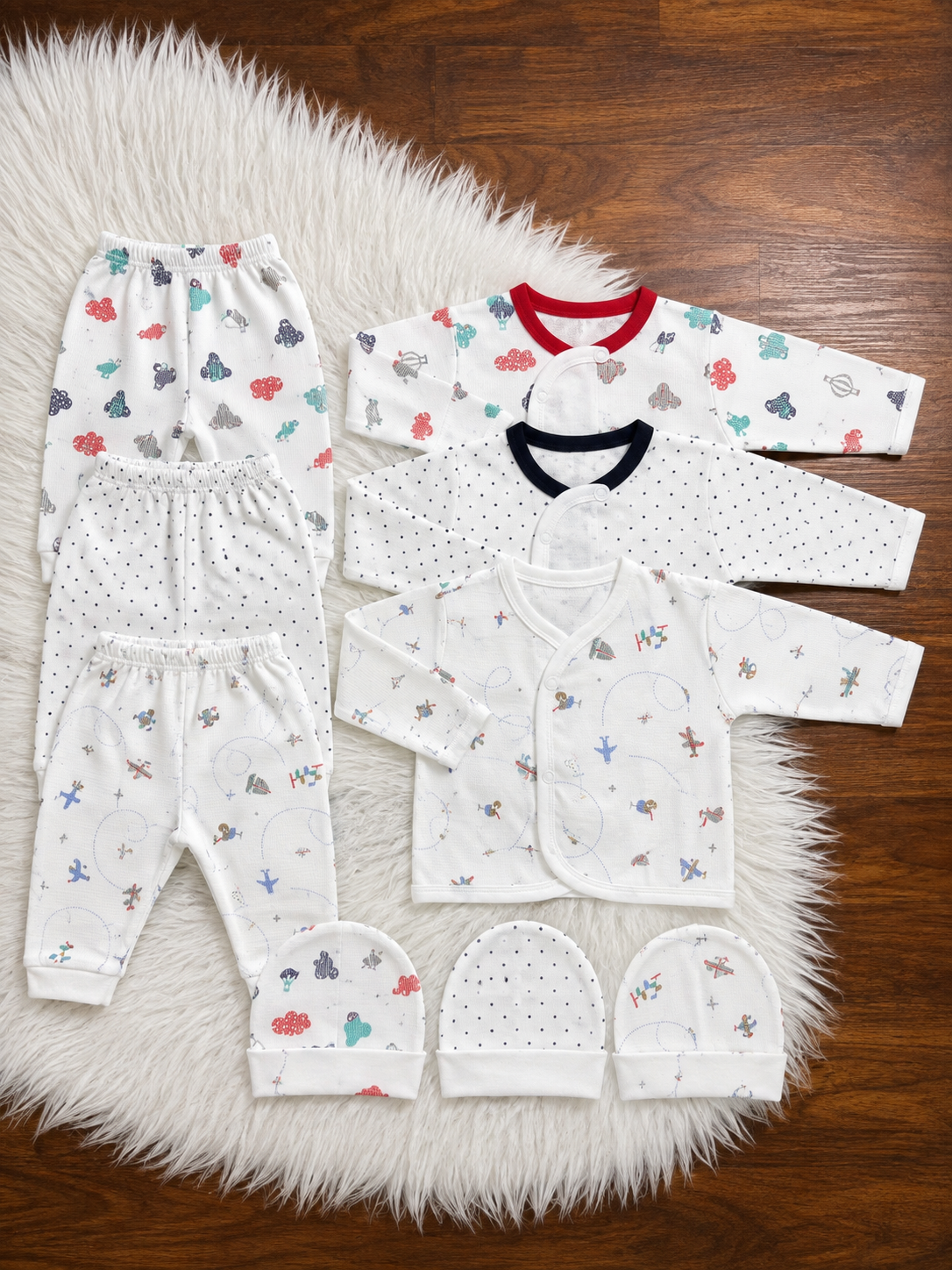 Newborn 3-Pieces Cotton Outfit Set