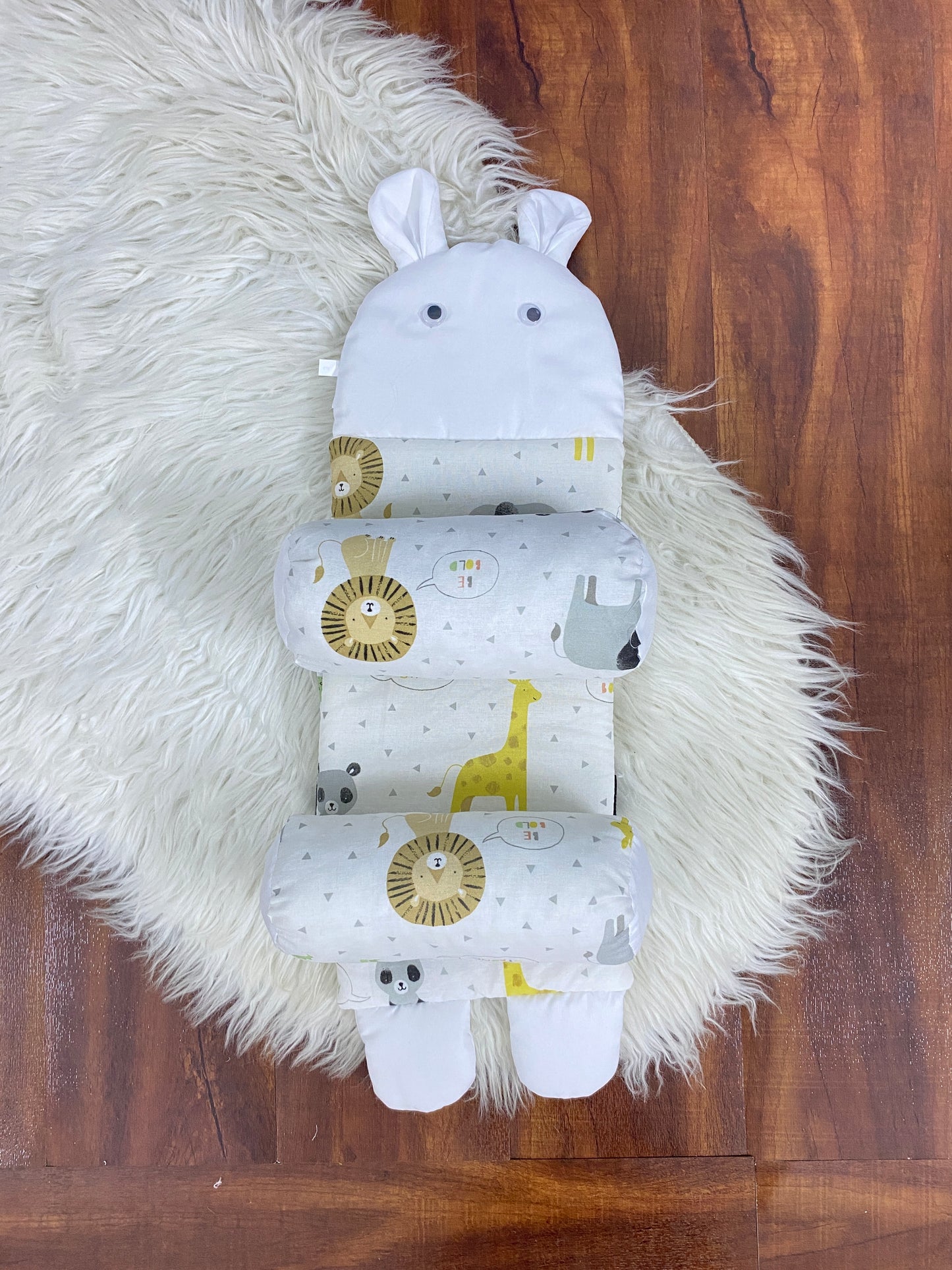 Baby Head Support pillow- White Lions