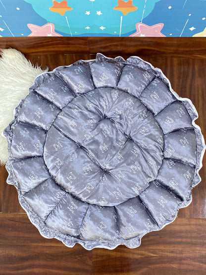 12 Pieces Silk Bed Set”Welcome to the world “ Grey