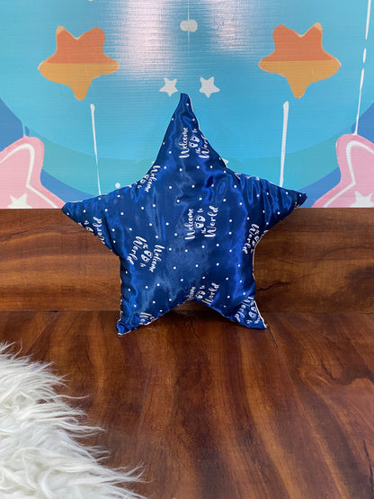 12 Pieces Silk Bed Set”Welcome to the world “ Navy Blue