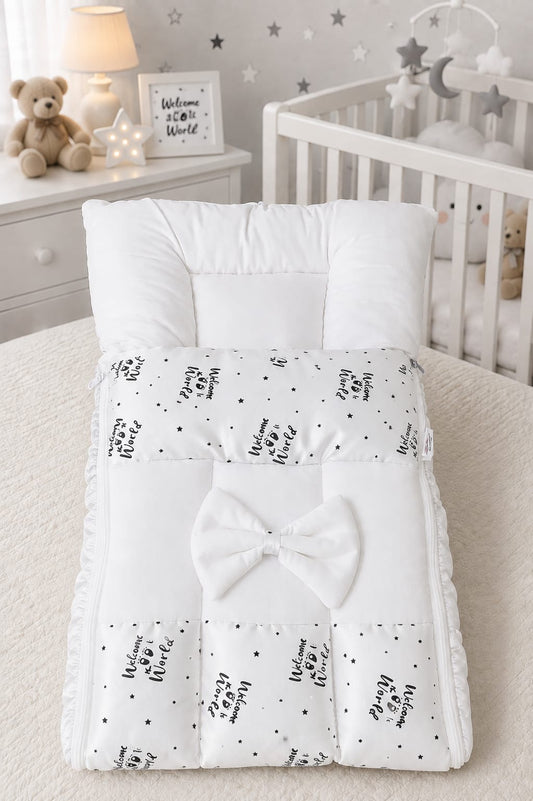 Baby Carrynest Silk Welcome To The World| White