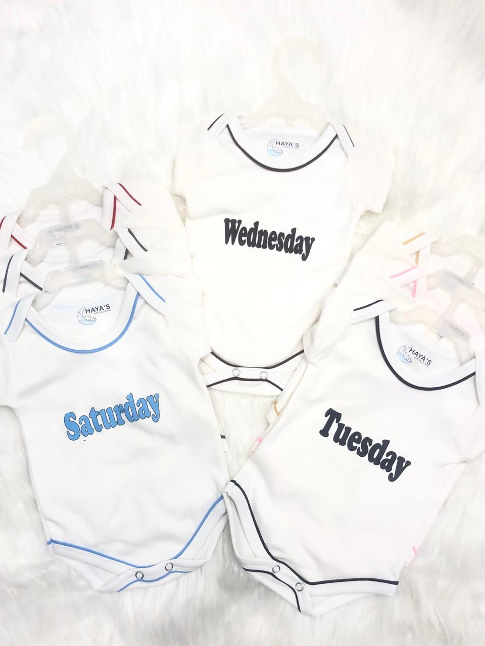 7 Pcs Romper’s Set Sunday to Monday