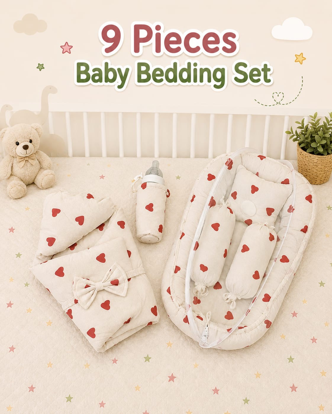 9 Pcs Bedding set