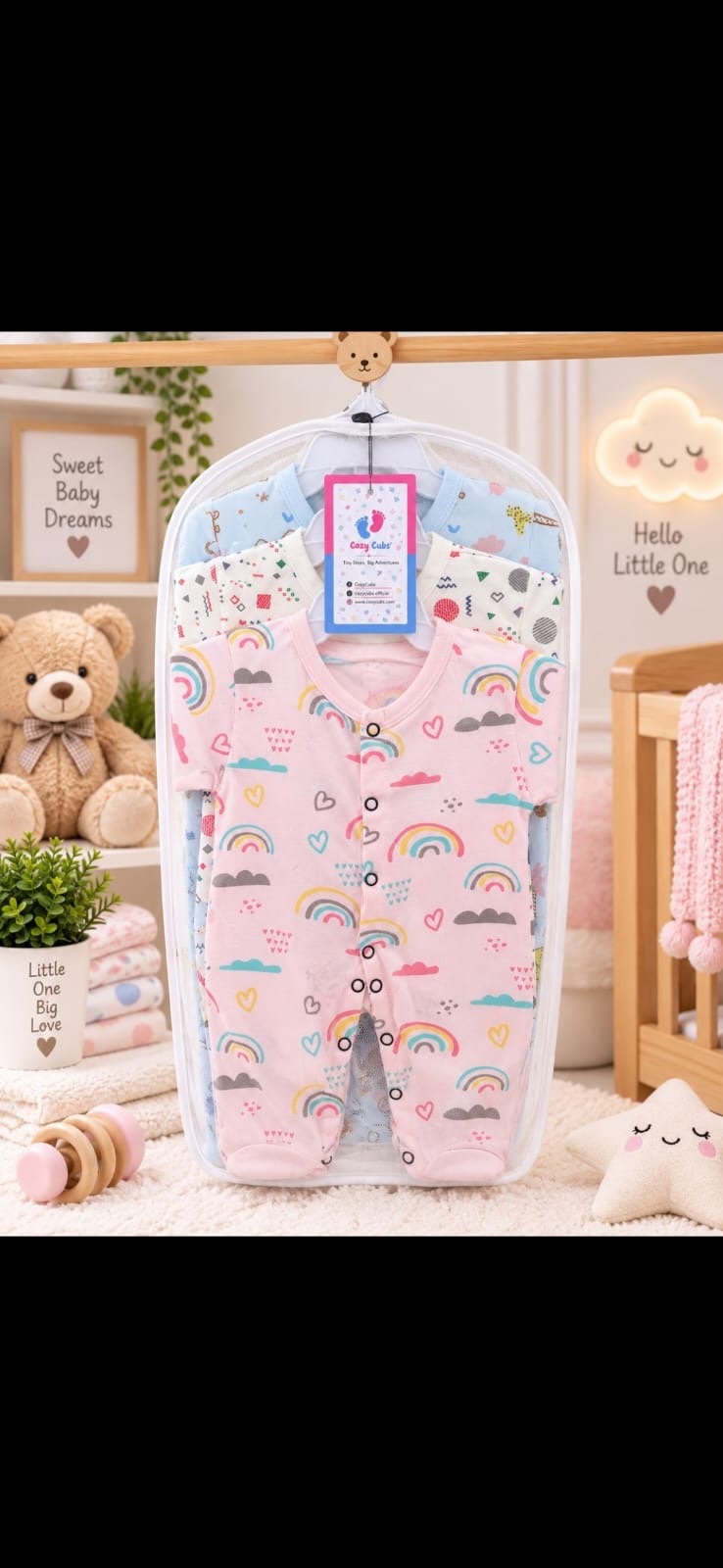 Pack of 3 Rompers - Random Prints