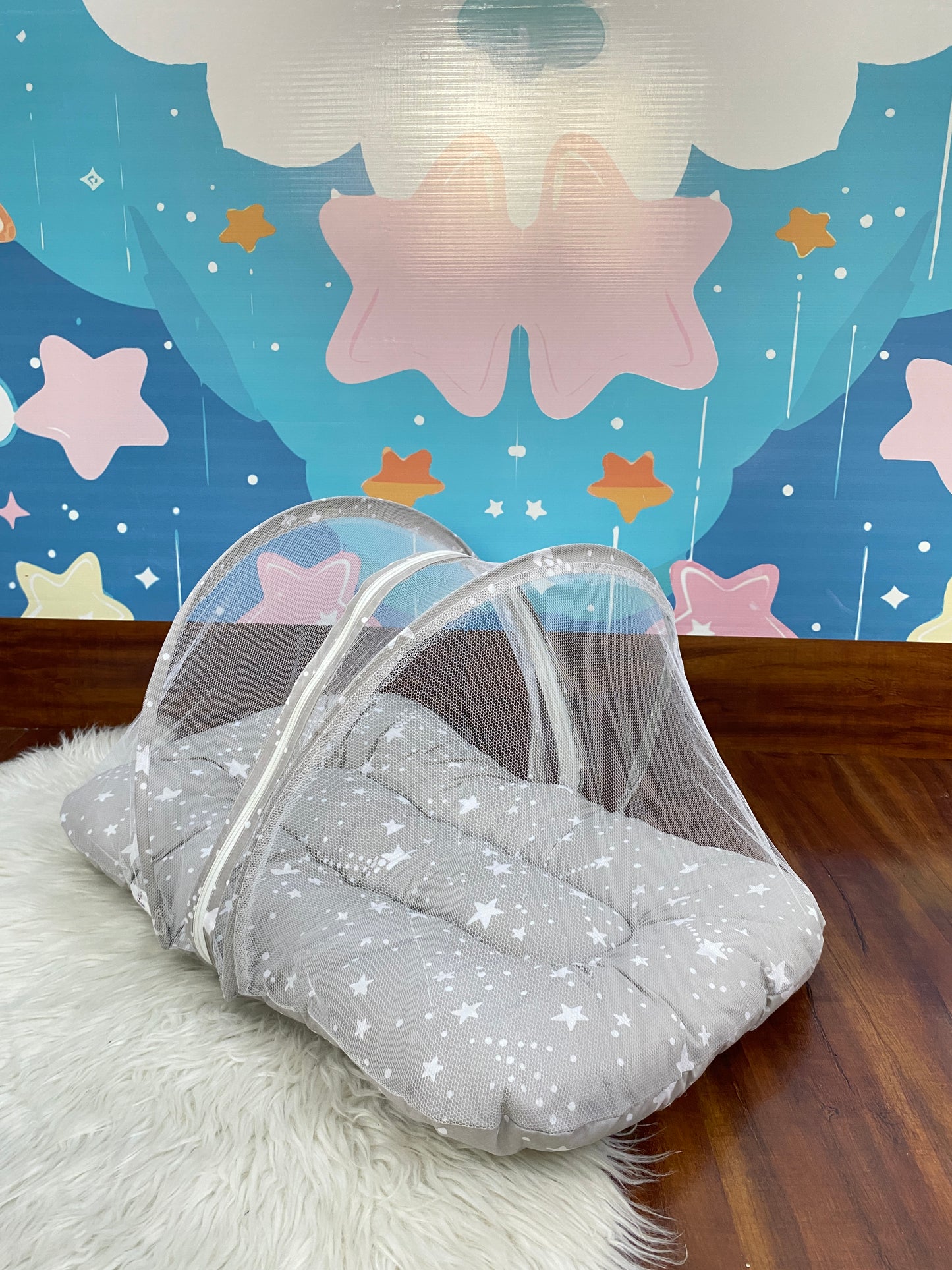 8 Pieces Bedding Set -Grey Stars