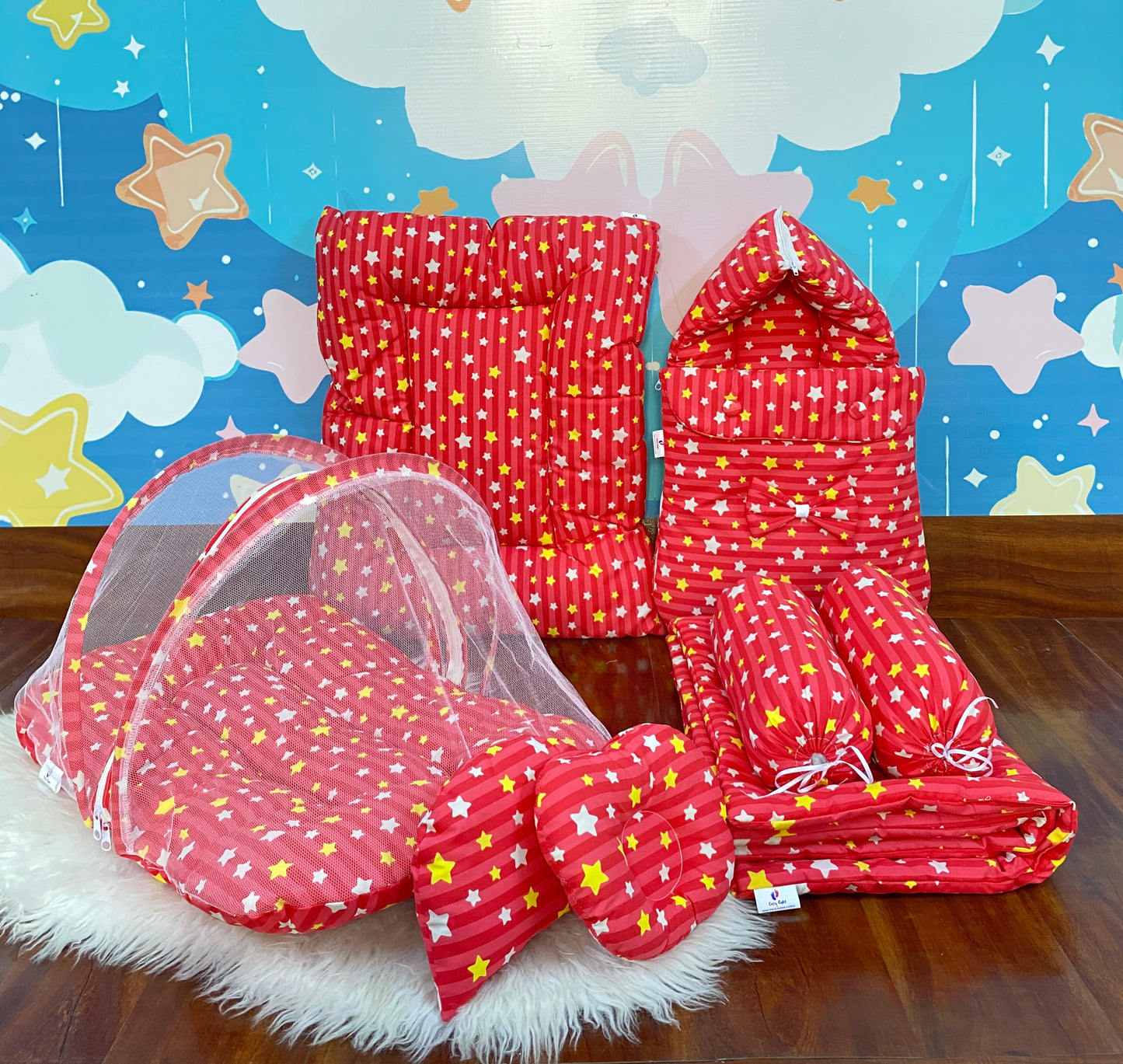8 Pieces Bedding Set - Stars