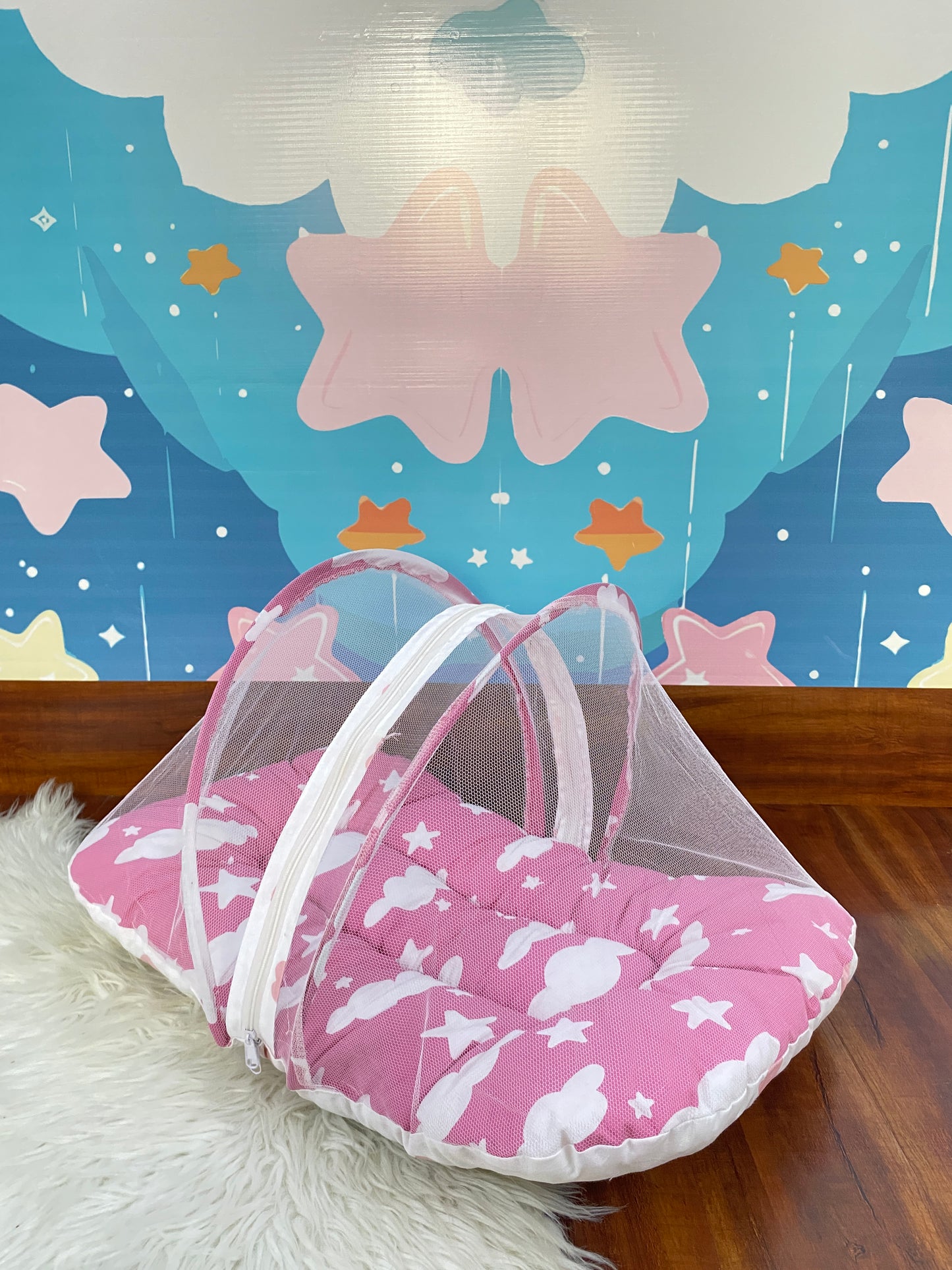 8 Pieces Bedding Set - Pink Clouds