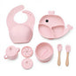 Silicon Baby Feeding Set 8Pcs Fish Pink.