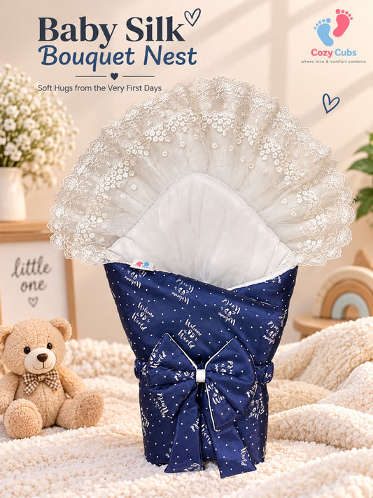 Silk CarryNest Silk | Welcome to the world | Neavy Blue