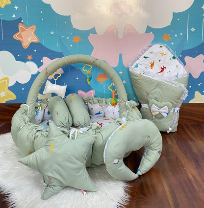 12 Pieces cotton Snuggle Bed - Dino