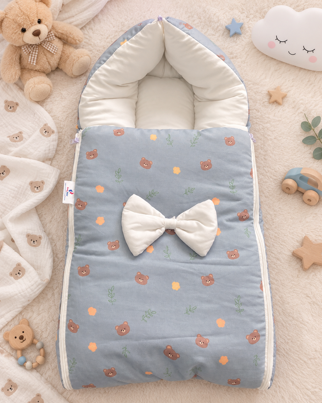 Cotton CarryNest |Bear Grey
