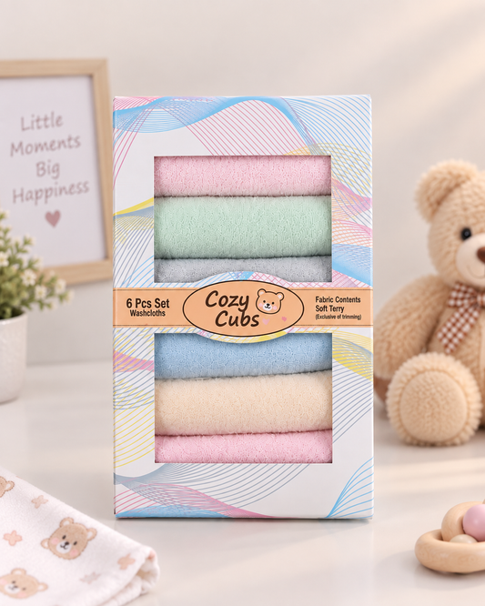 6 Pcs Baby washcloths