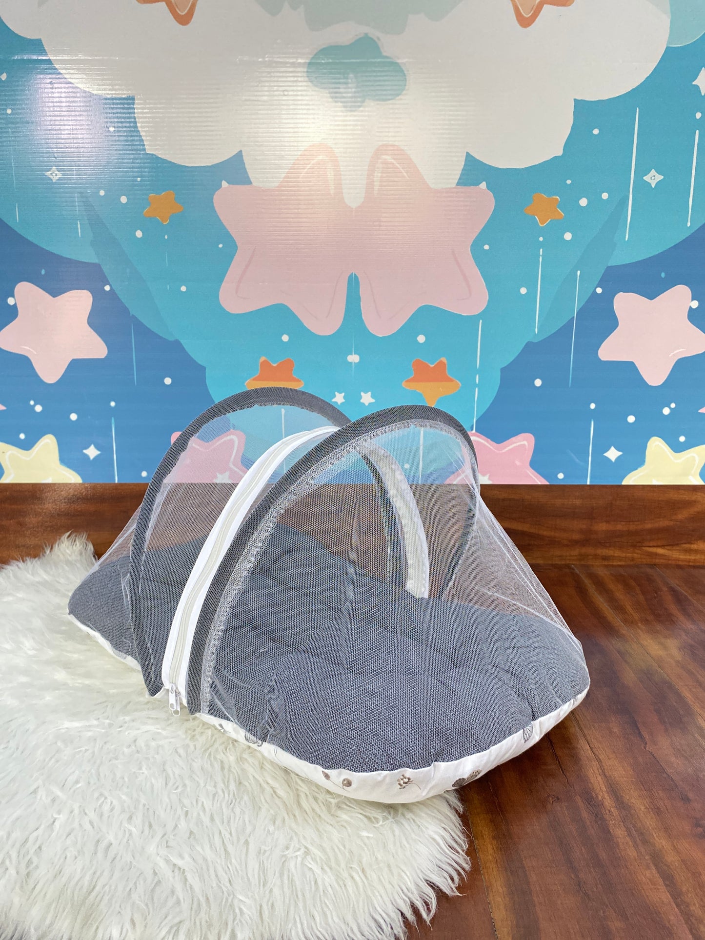 8 Pieces Bedding Set - Grey and white Butterflies