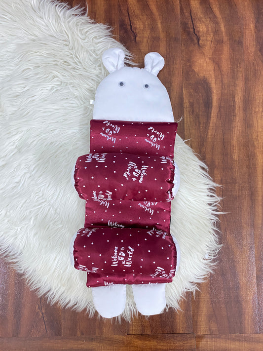 Baby Head Support Pillow - Red - Silk