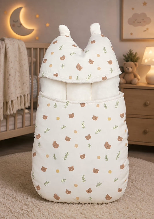 Cotton Carrynest Bear | Almond White