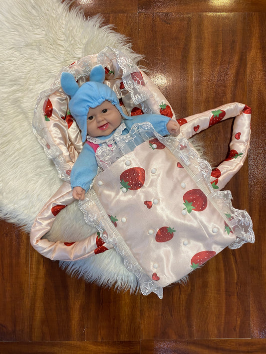 Silk Carrycrib - Pink Strawberries