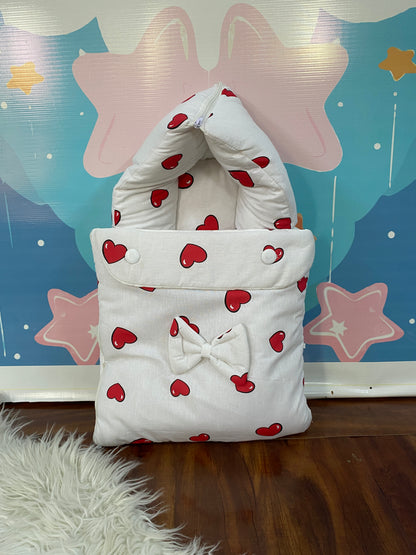 8 Pieces Bedding Set - Red Hearts