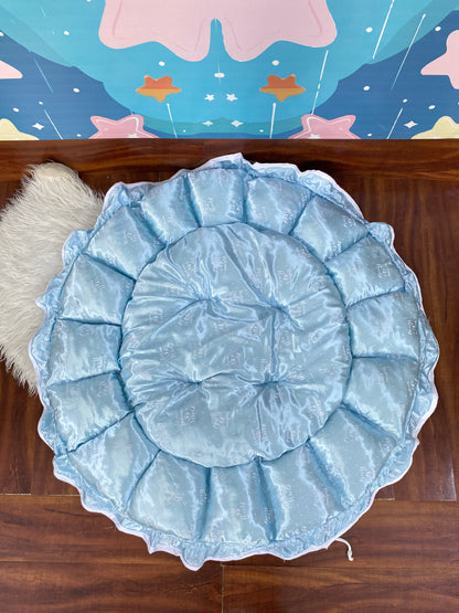 12 Pieces Silk Bed Set”Welcome to the world “ Sky Blue"