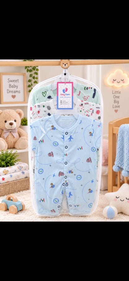 Pack of 3 Rompers - Random Prints