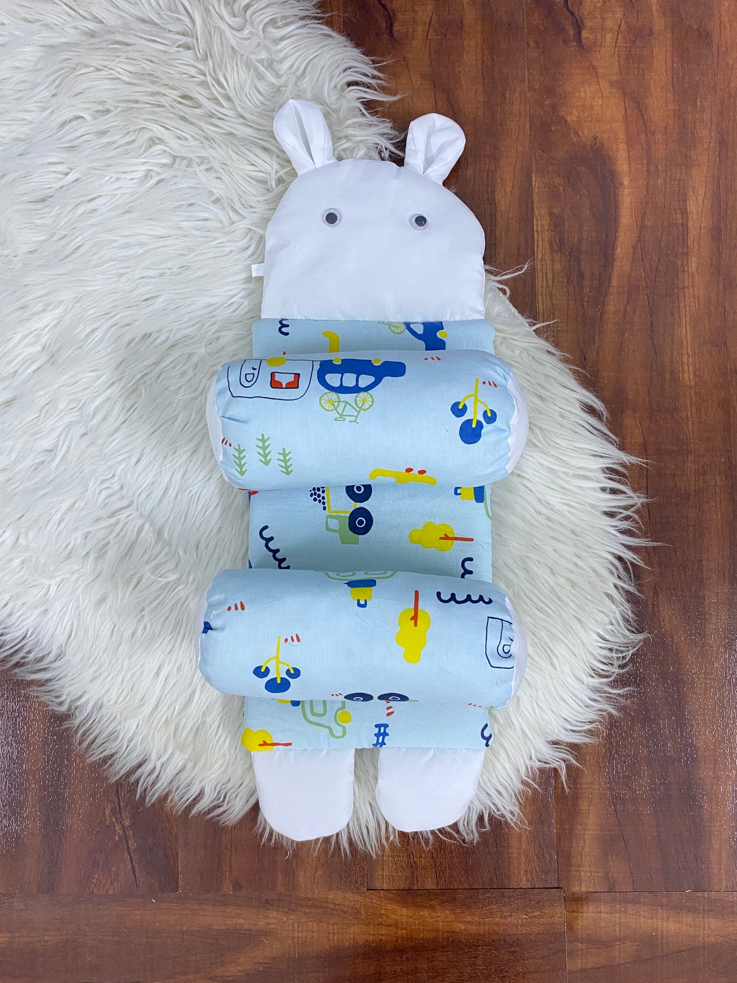 Baby Head Support Pillow - Blue Cars