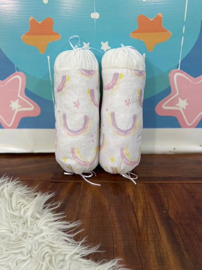 8 Pieces Bedding Set - White Rainbow