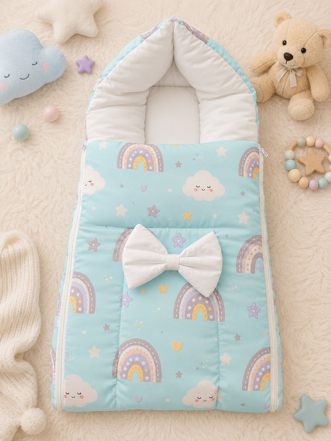 Cotton CarryNest | Blue Rainbow