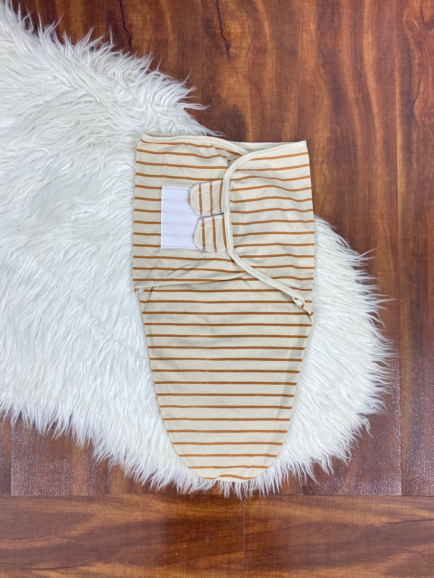 Baby Swaddle- Brown Strips
