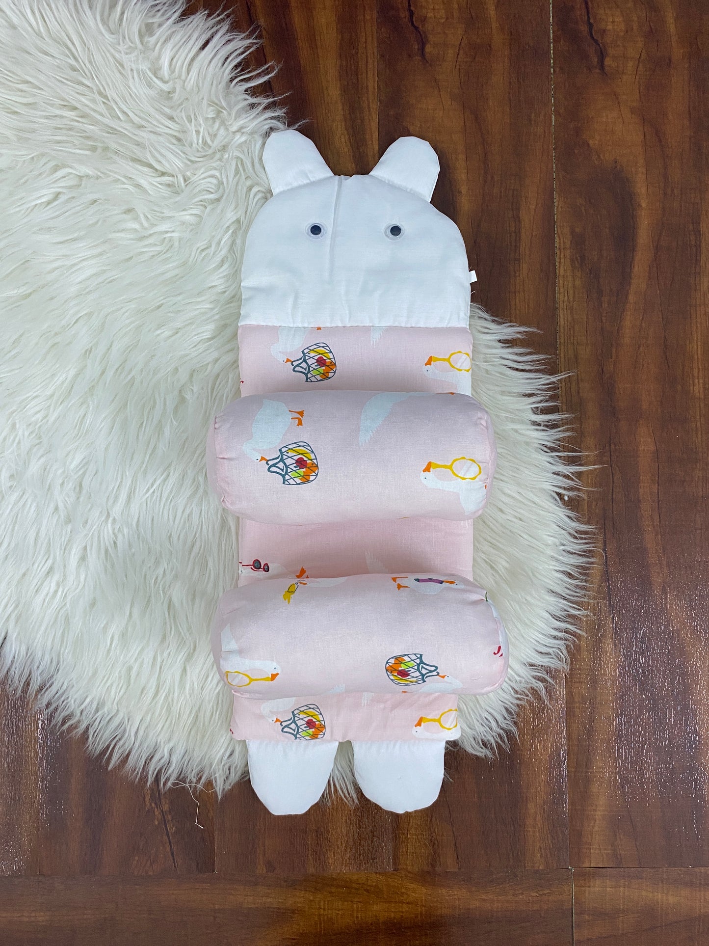 Baby Head Support Pillow - Pink Duck