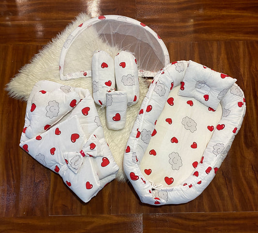 9pcs Fancy & Stylish Baby Bedding Set - Cars And Circles